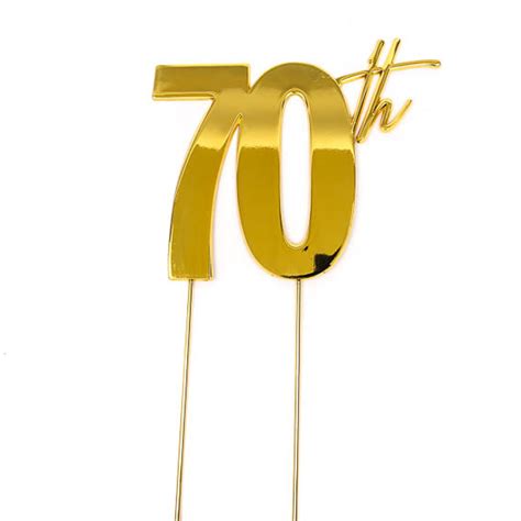 70th Birthday Gold Metal Cake Topper – Deezee Designs