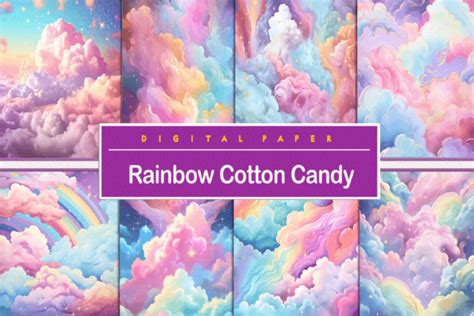 Rainbow Cotton Candy Graphic by Wow Art · Creative Fabrica