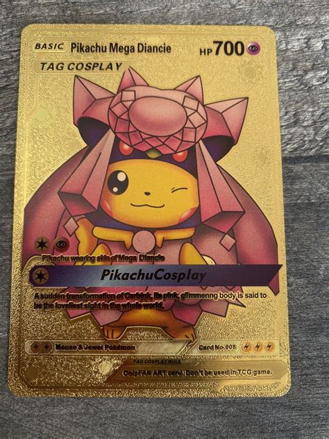 Mavin | pokemon card Pikachu Mega Diancie Gold Shiny New