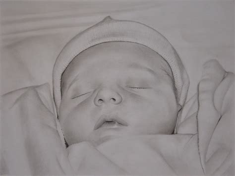 Graphite drawing of a sleeping baby | Baby drawing, Baby art pictures ...