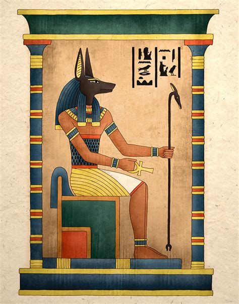 Egyptian Art Print Ancient God Anubis - Etsy