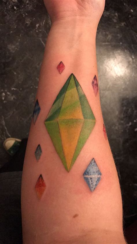 Sims plumbob tattoo | Body art, Art tattoo, Tattoos