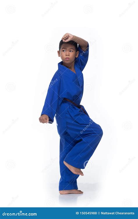 Master Blue II Belt TaeKwonDo Kid Athletes Uniform Stock Photo - Image ...