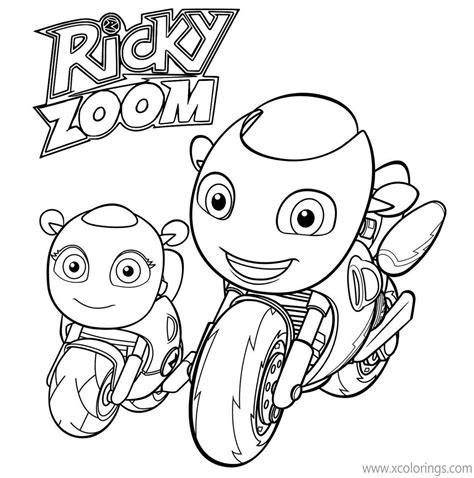 Ricky Zoom Character Dirt Bike Coloring Pages - XColorings.com