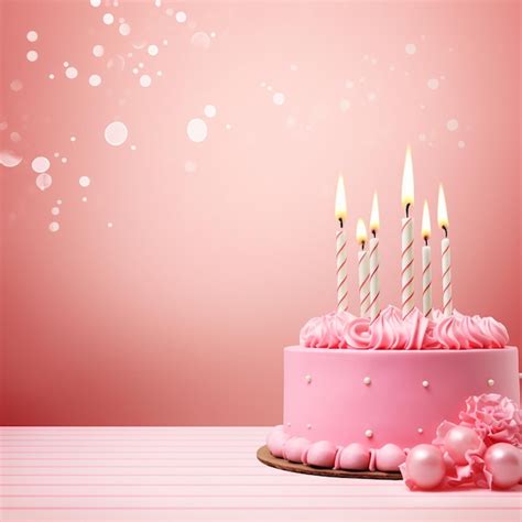 Premium Photo | Birthday cake with candles on a pink background