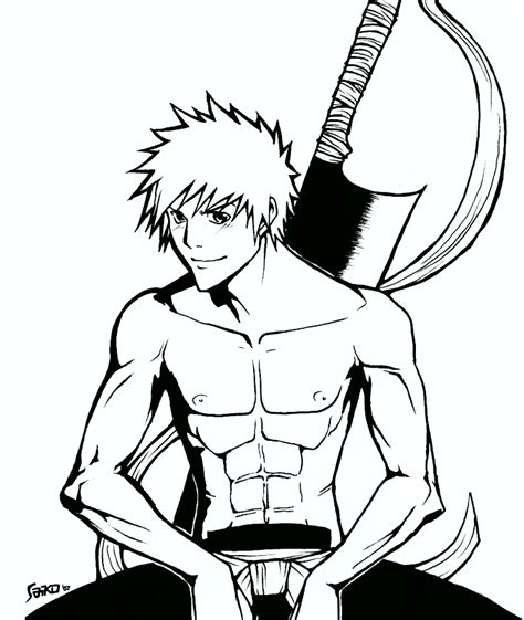 :BLCH: Ichigo Lineart by Saiko-chan on DeviantArt