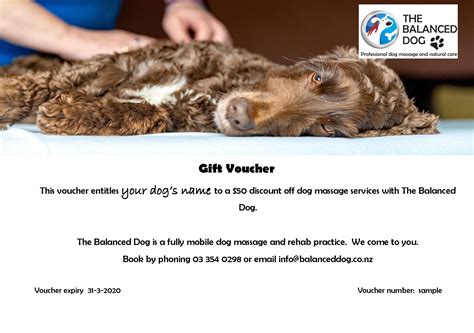 Massage gift voucher - The Balanced Dog