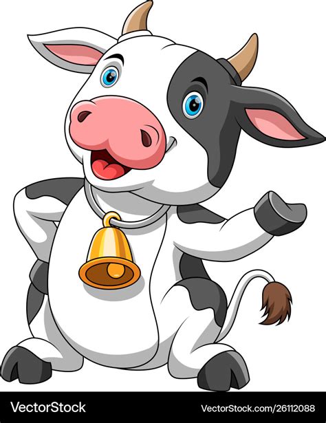 Happy cartoon cow Royalty Free Vector Image - VectorStock