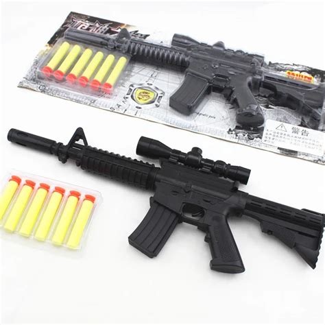 M4A1 assault rifle plastic nerf guns toy + 6 EVA Foam bullets Imitation ...