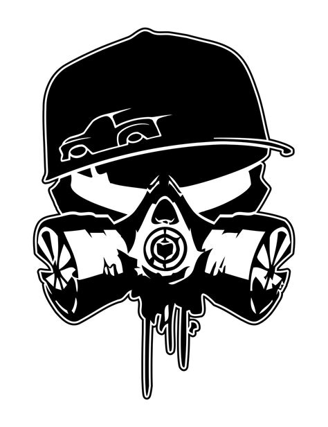 Gas Mask Graffiti Skull - note0430