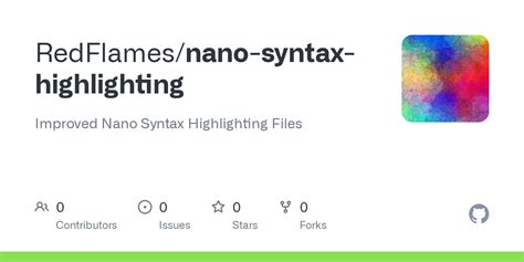 GitHub - RedFlames/nano-syntax-highlighting: Improved Nano Syntax ...