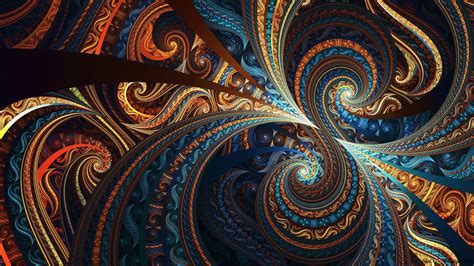 Fractal shape with transitions from light to dark colors 2K wallpaper ...