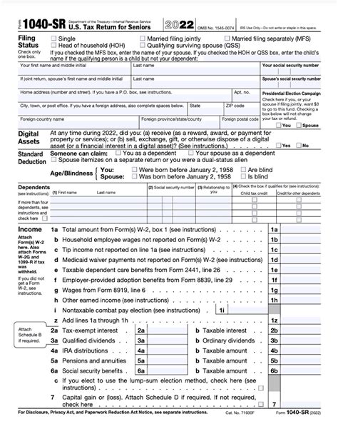 2023 Form 1040 Sr - Printable Forms Free Online