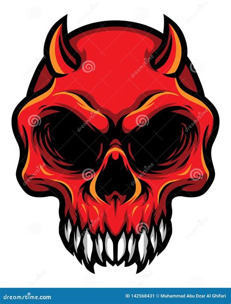 Skull Devil Logo Vector | CartoonDealer.com #142490002