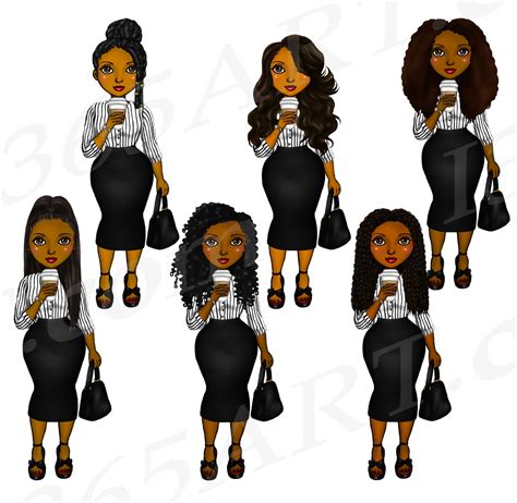 Natural Hair Girl Boss Clipart Black Woman Clipart Fashion PNG By I 365 ...