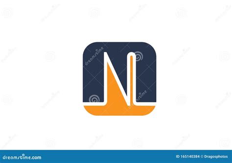 Orange Blue Letter N Alphabet Logo Design Icon for Company or Business ...