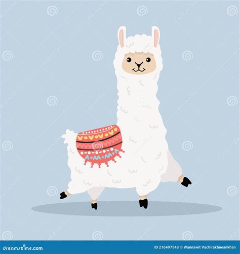 Cute Alpaca Fluffy Cartoon Vector Stock Vector - Illustration of ...