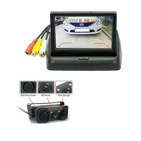 new car LCD Monitor + Rearview Camera Car Parking Sensor Kit 2 Sensors ...