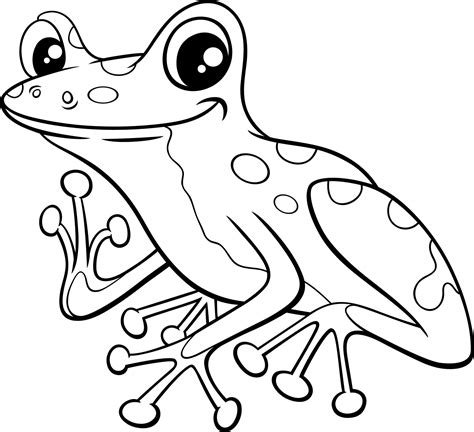 poison dart frog animal character cartoon coloring page 10661986 Vector ...