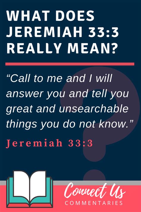 Jeremiah 33:3 Meaning of Call to Me and I Will Answer You – ConnectUS