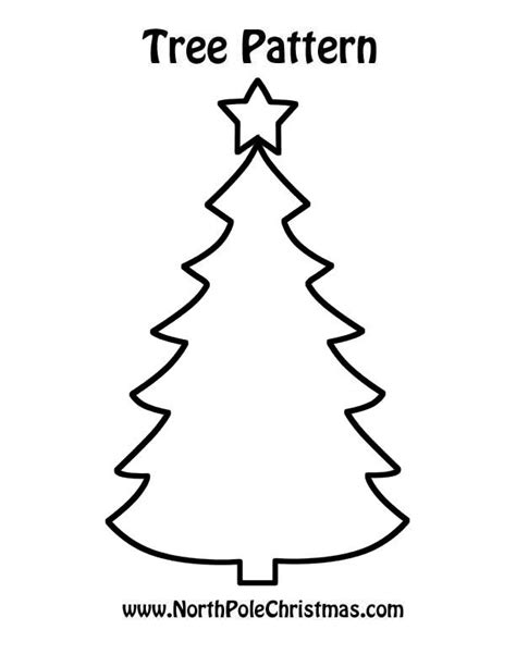 Printable Christmas Tree Template with a Star – Free Outline