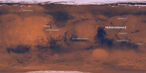 Map of NASA's Mars Landing Sites – NASA Mars Exploration