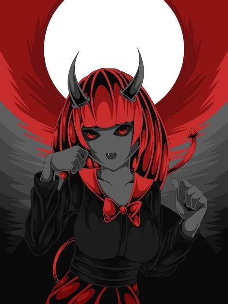 Premium Vector | Demon anime illustration