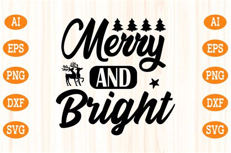 Merry and Bright SVG Graphic by design ArT · Creative Fabrica