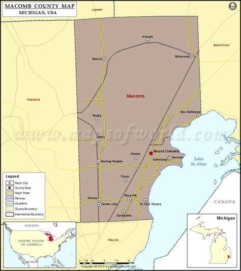 Macomb County Map, Michigan