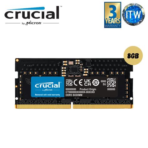 Crucial RAM 8GB DDR5 4800MHz SODIMM CL40 Laptop Memory CT8G48C40S5 ...