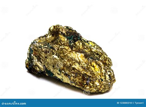 Chalcopyrite Mineral Isolated Stock Photo - Image of brazil, mineralogy ...