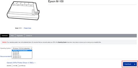 Epson M100 printer Driver Download for Windows 11, 10, 8, 7