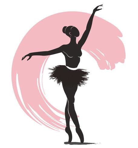 woman ballerina, ballet logo icon for ballet school dance studio vector ...