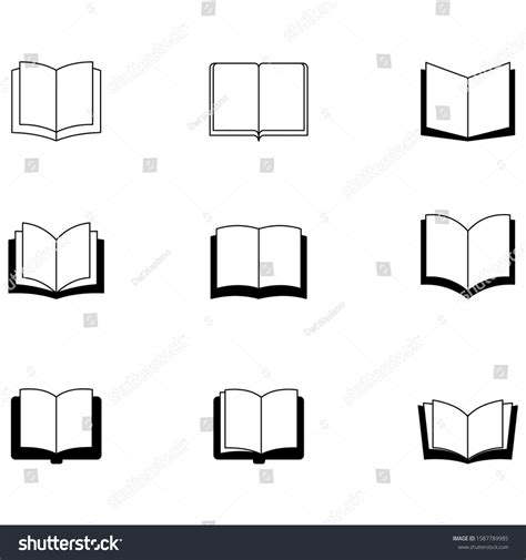 Collection Book Icons Black White Stock Vector (Royalty Free ...