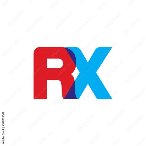 Initial letter RX, overlapping transparent uppercase logo, modern red ...