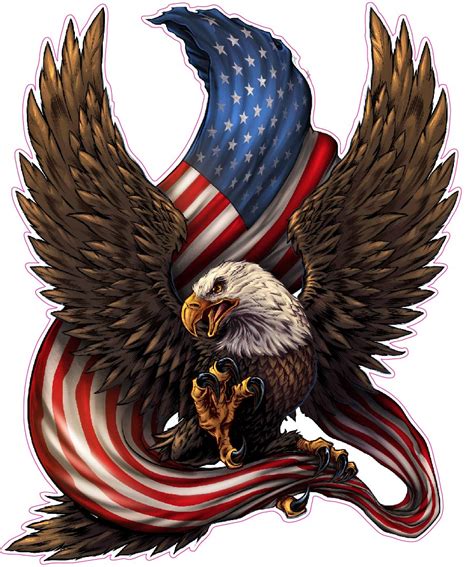 The American Bald Eagle American Flag Decal | High Quality American Fl ...