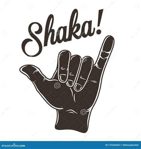 Shaka Hand Sign Vector Illustration | CartoonDealer.com #5440956