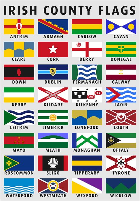 Flags of the Counties of Ireland redesign [OC] | Counties of ireland ...