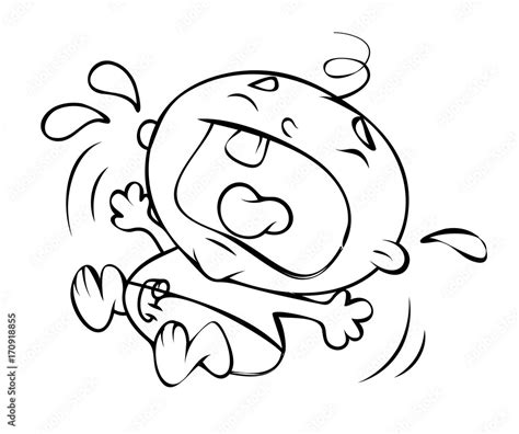 Crying Baby Drawing Vector Stock Vector | Adobe Stock