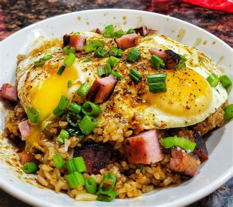 [homemade] Spam fried rice with fried eggs. : r/food