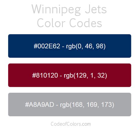 Winnipeg Jets Colors - Hex and RGB Color Codes