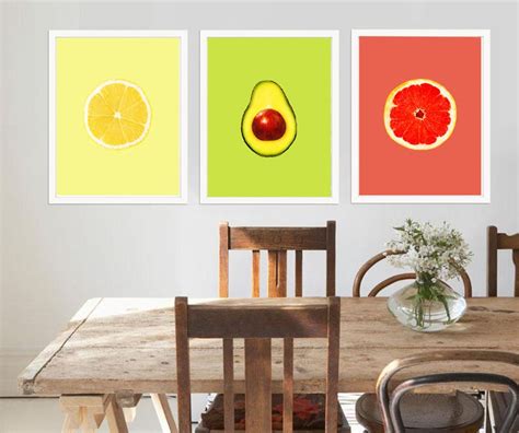 Kitchen Prints Kitchen Wall Art Set of 3 Prints Lemon - Etsy Canada