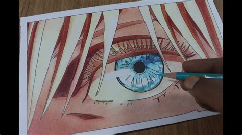 Drawing Anime Eye - Satoru Gojo (Jujutsu Kaisen) - YouTube