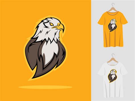 Eagle logo mascot design with t-shirt . Eagle head illustration for ...