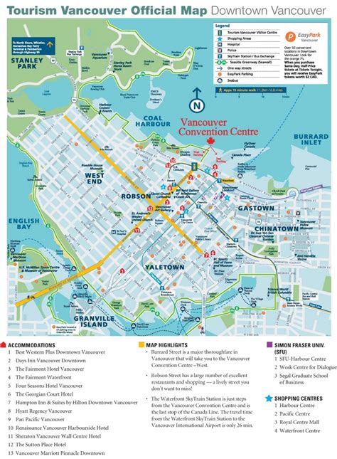 Vancouver downtown map - Ontheworldmap.com