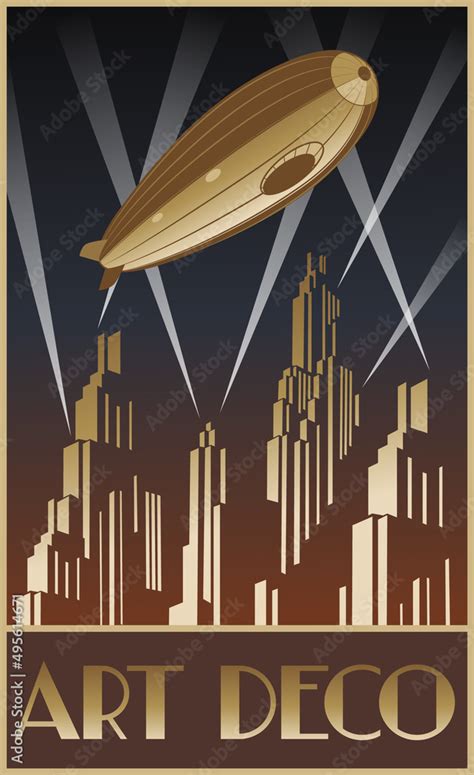 Art Deco Style Poster. 1920s Retro Future Design Stock Vector | Adobe Stock