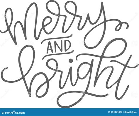 Merry and Bright Inspirational Quotes Stock Vector - Illustration of ...