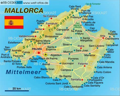 Map of Mallorca (Island in Spain) | Welt-Atlas.de