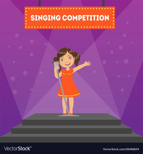 Singing competition banner template girl Vector Image