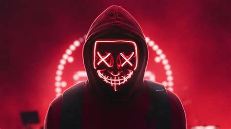 HD wallpaper: Red Neon Mask, digital art, LEDs, creepy eyes, Photoshop ...